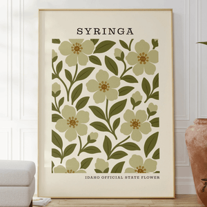 Idaho State Flower Art Print – Syringa - The FlatFile Society