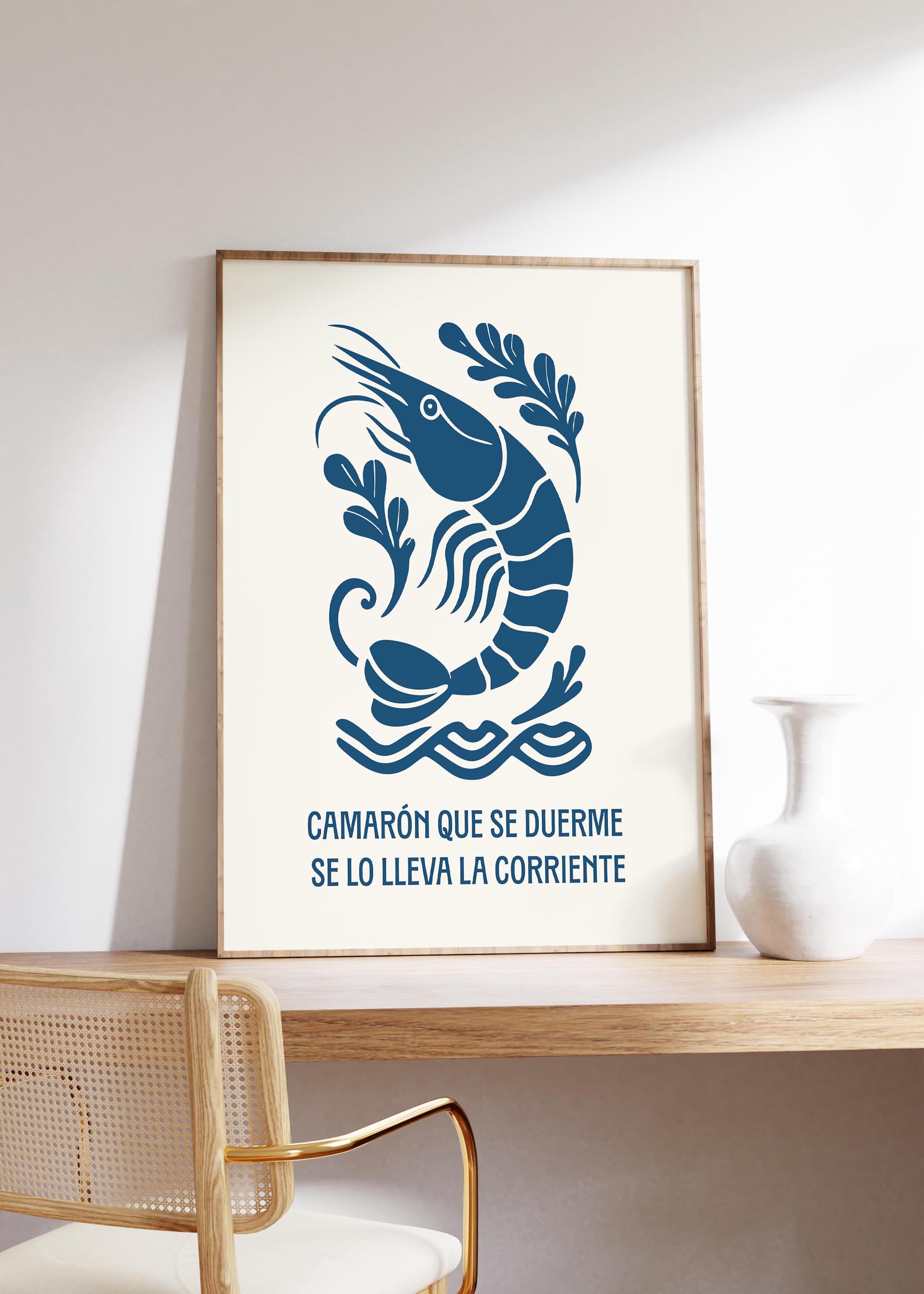 Camaron Que Se Duerme Se Lo Lleva La Corriente Puerto Rican saying art print