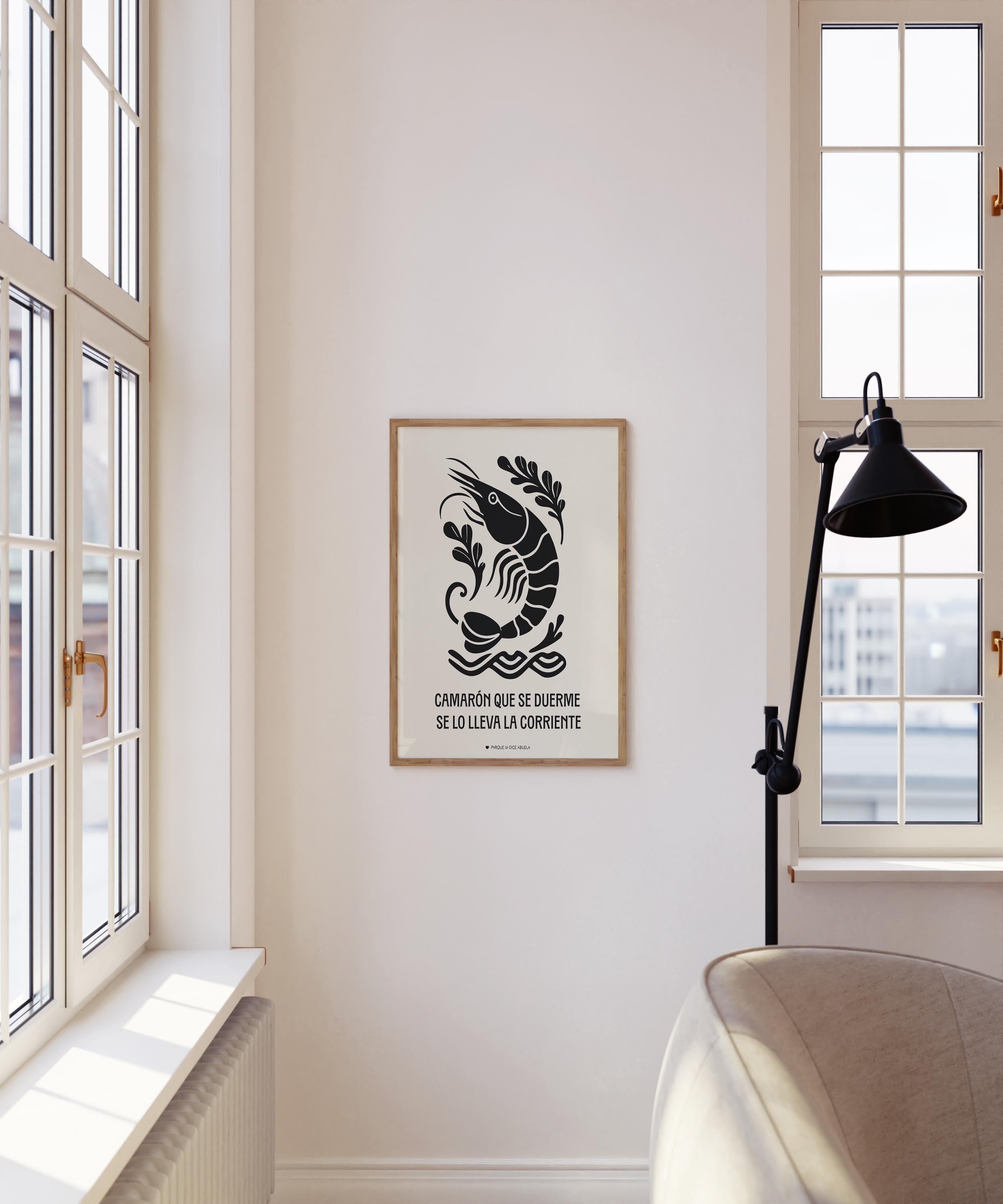 Camaron Que Se Duerme Se Lo Lleva La Corriente Puerto Rican saying art print