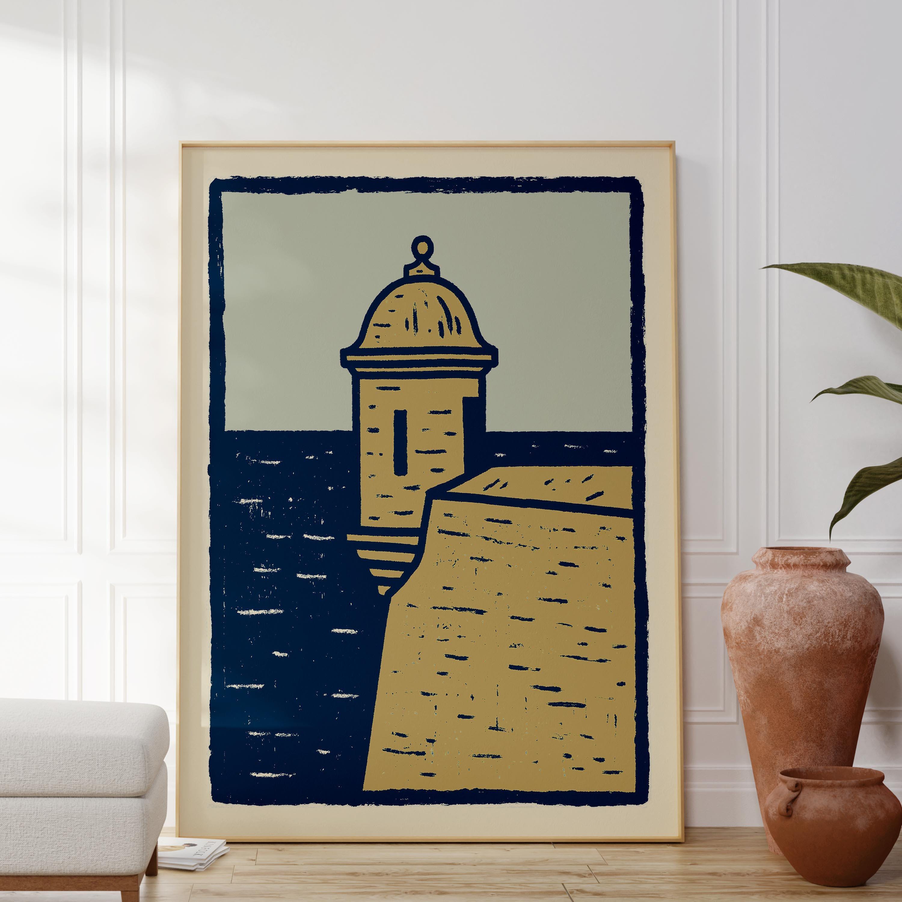 El Morro garita art print, Old San Juan fort, Puerto Rico