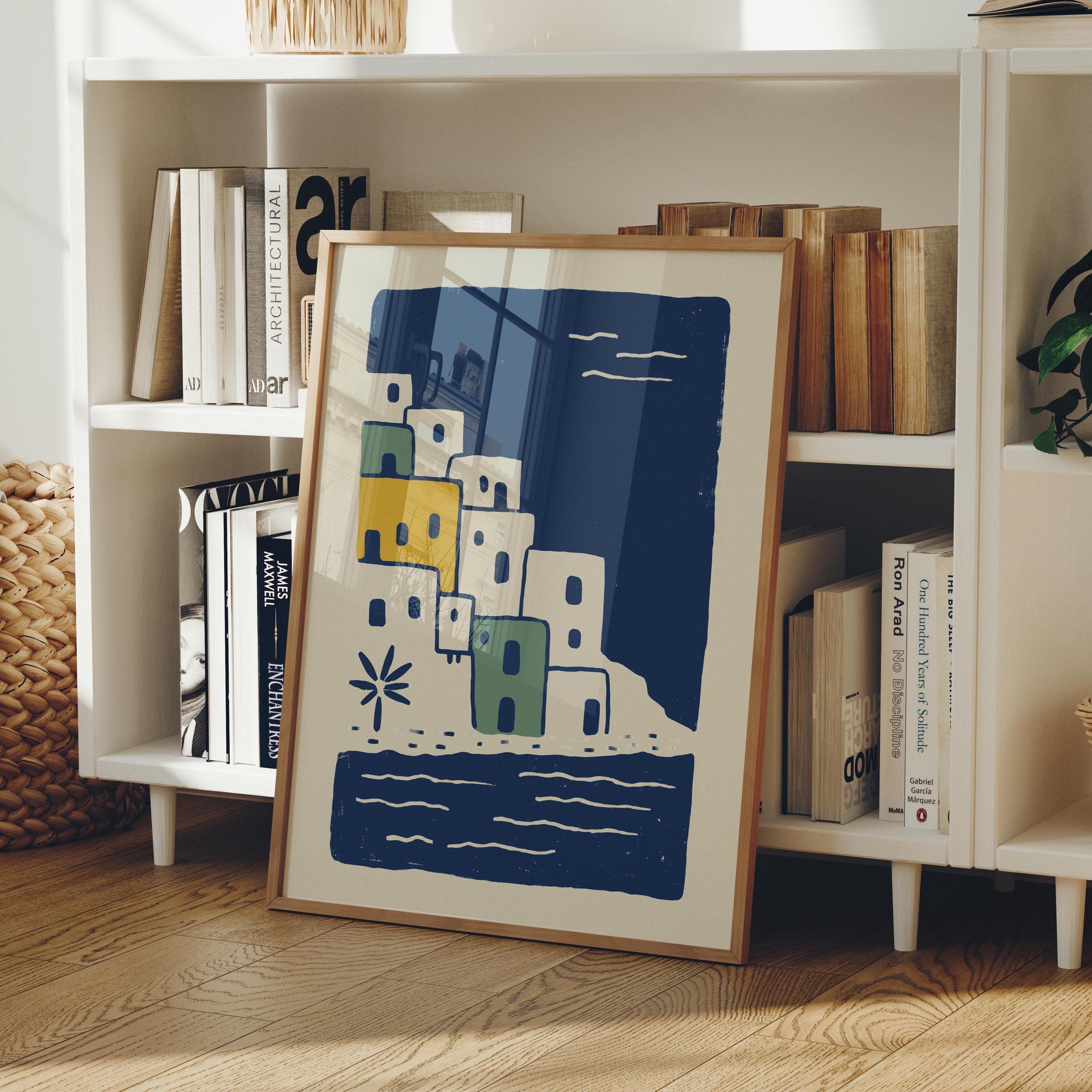 La Perla art print, colorful coastal houses in Old San Juan Puerto Rico