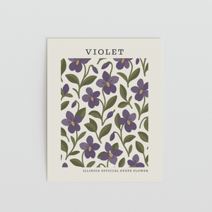 Illinois State Flower Art Print – Violet - The FlatFile Society