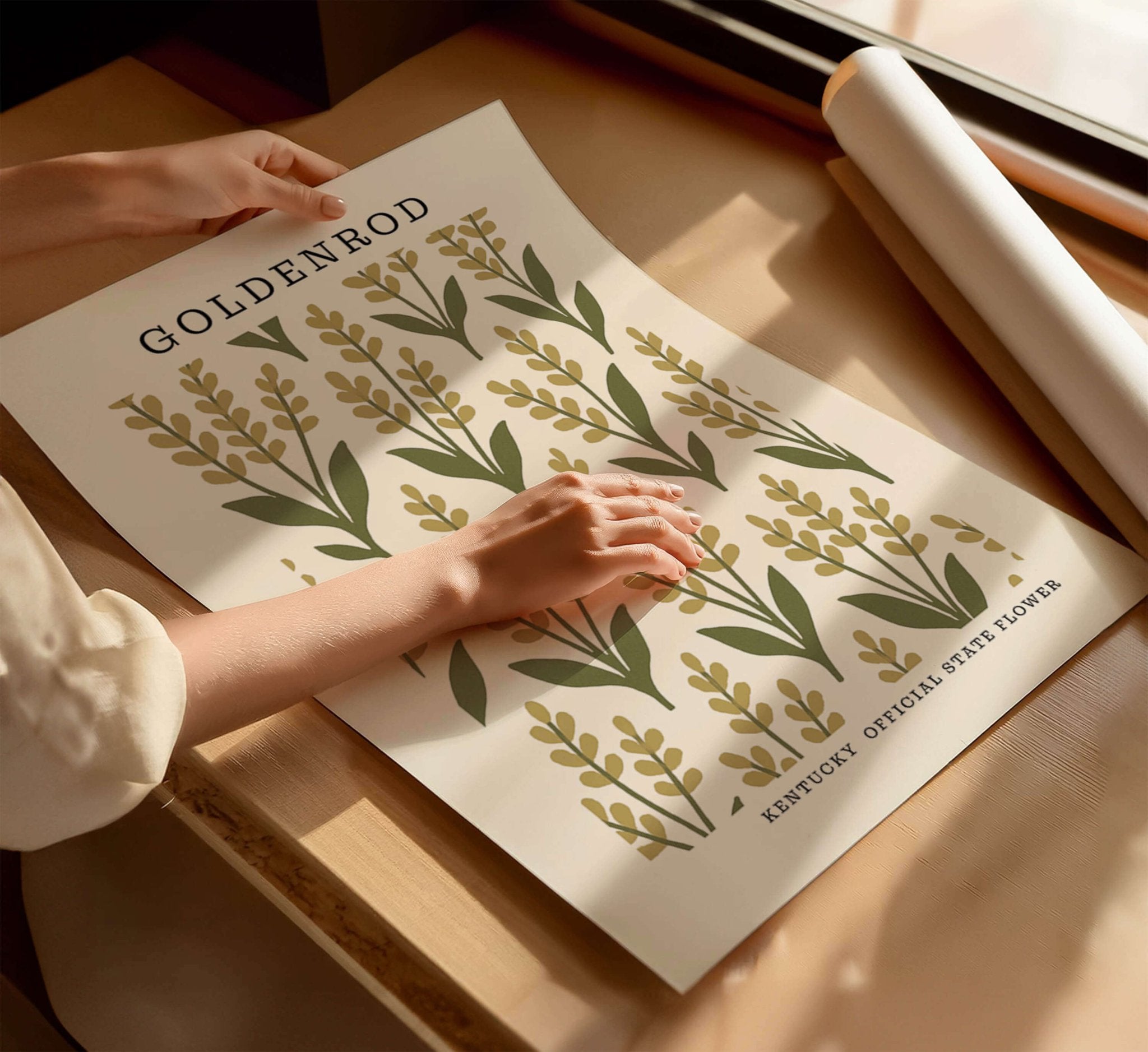 Kentucky State Flower Art Print – Goldenrod - The FlatFile Society