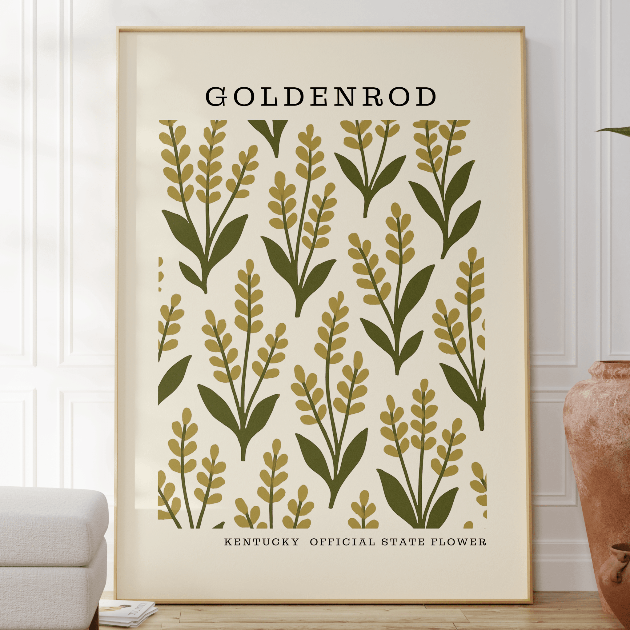 Kentucky State Flower Art Print – Goldenrod - The FlatFile Society