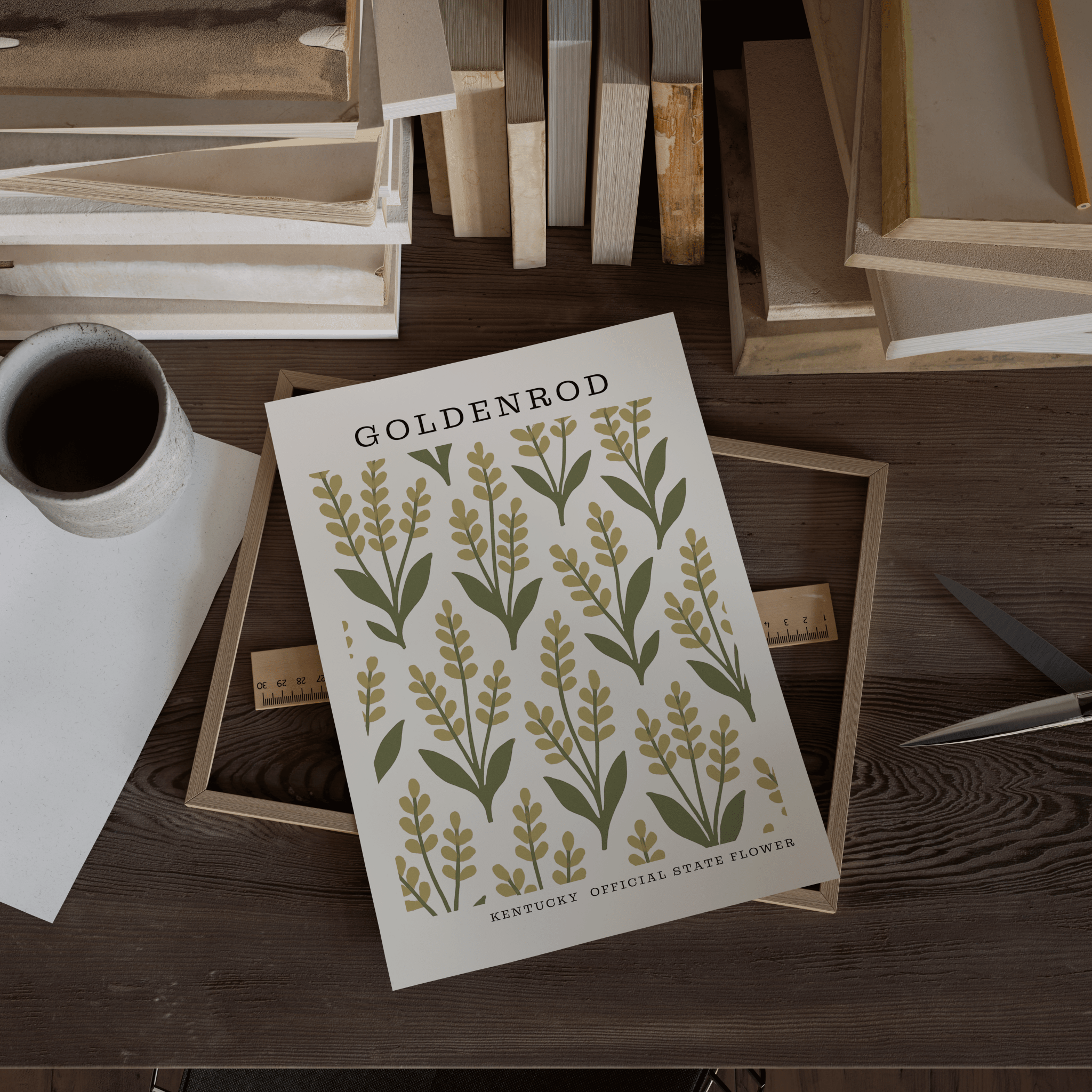 Kentucky State Flower Art Print – Goldenrod - The FlatFile Society