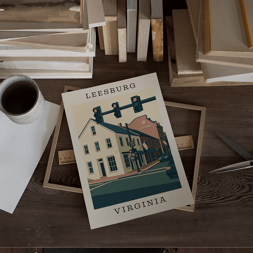 Leesburg, Virginia – Lightfoot Corner Art Print - The FlatFile Society