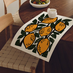 Lemon Branch Art Print, Mediterranean Kitchen Wall Decor - The FlatFile Society