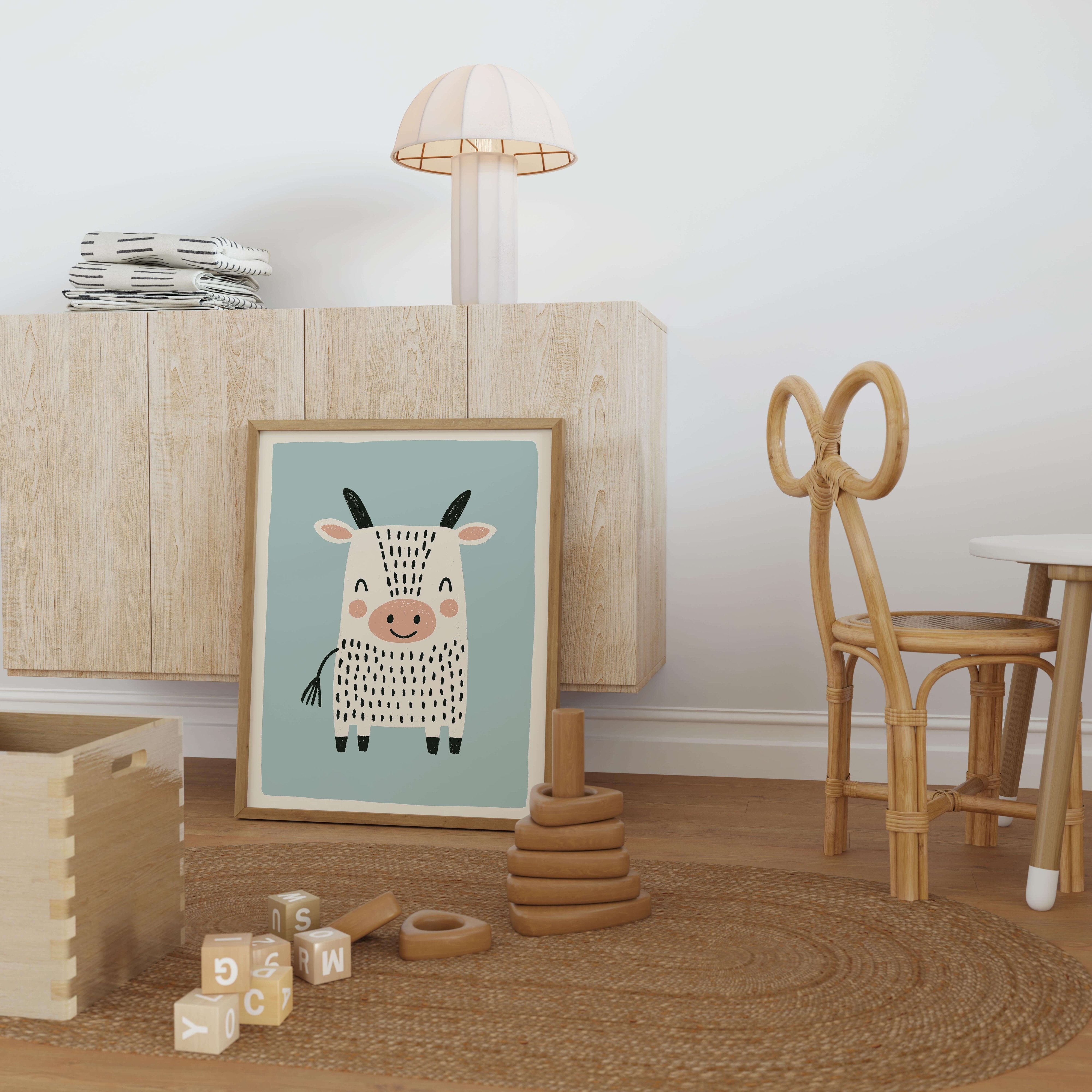 Little Goat Nursery Print - Framed Mockup