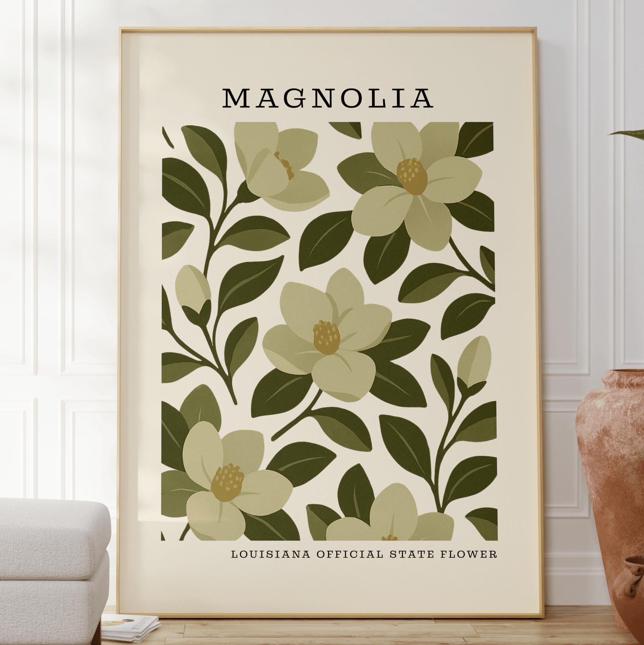 Louisiana State Flower Art Print – Magnolia - The FlatFile Society
