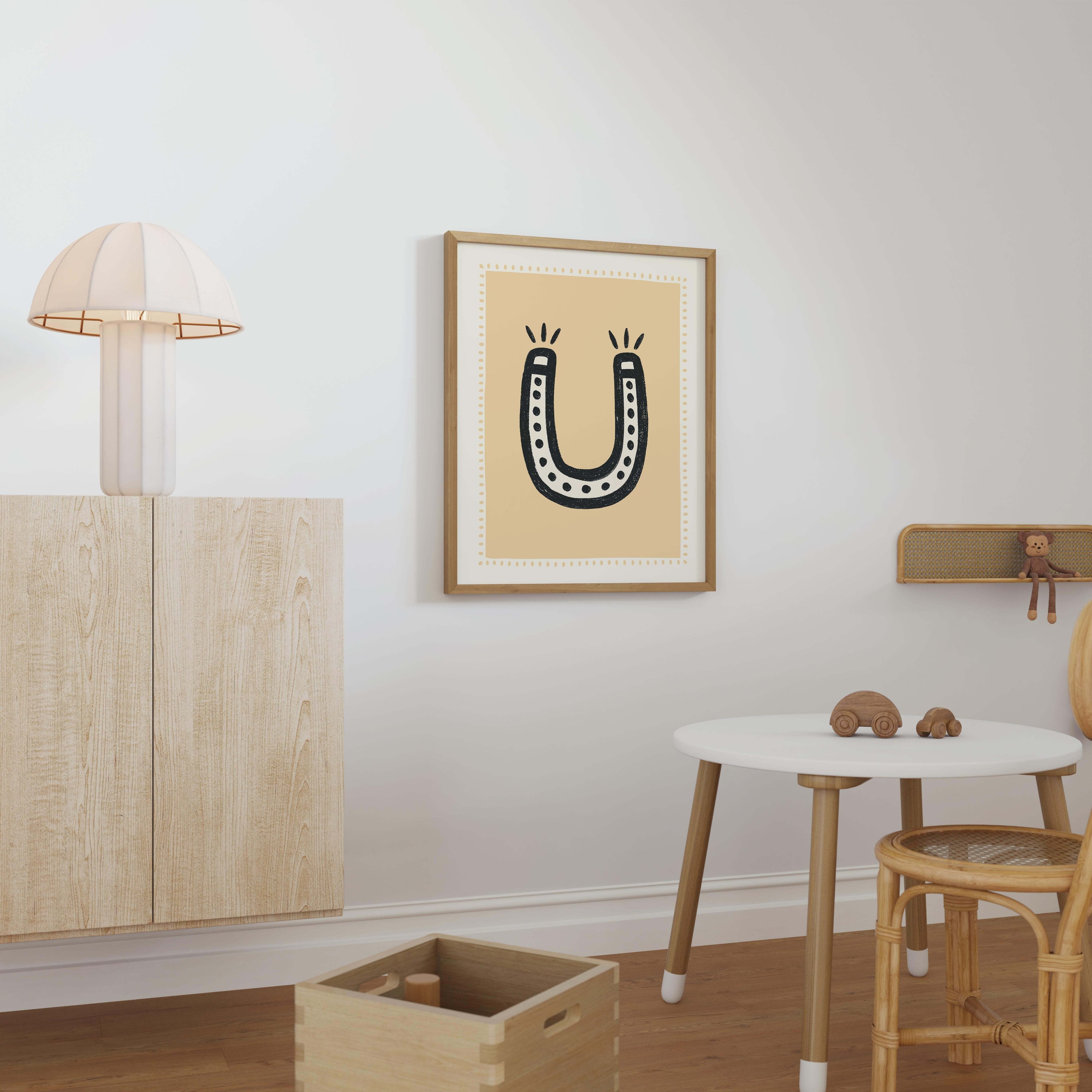 Lucky Horseshoe Nursery Print - Framed Mockup