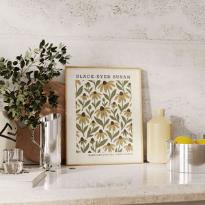 Maryland State Flower Art Print – Black - Eyed Susan - The FlatFile Society
