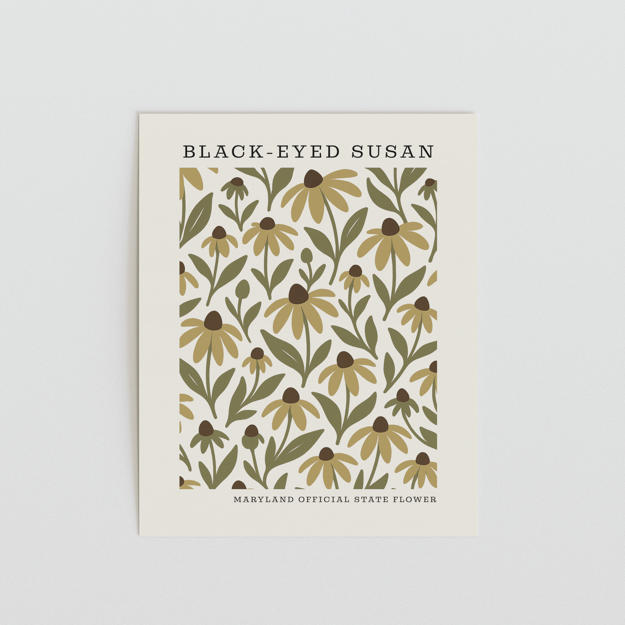 Maryland State Flower Art Print – Black - Eyed Susan - The FlatFile Society