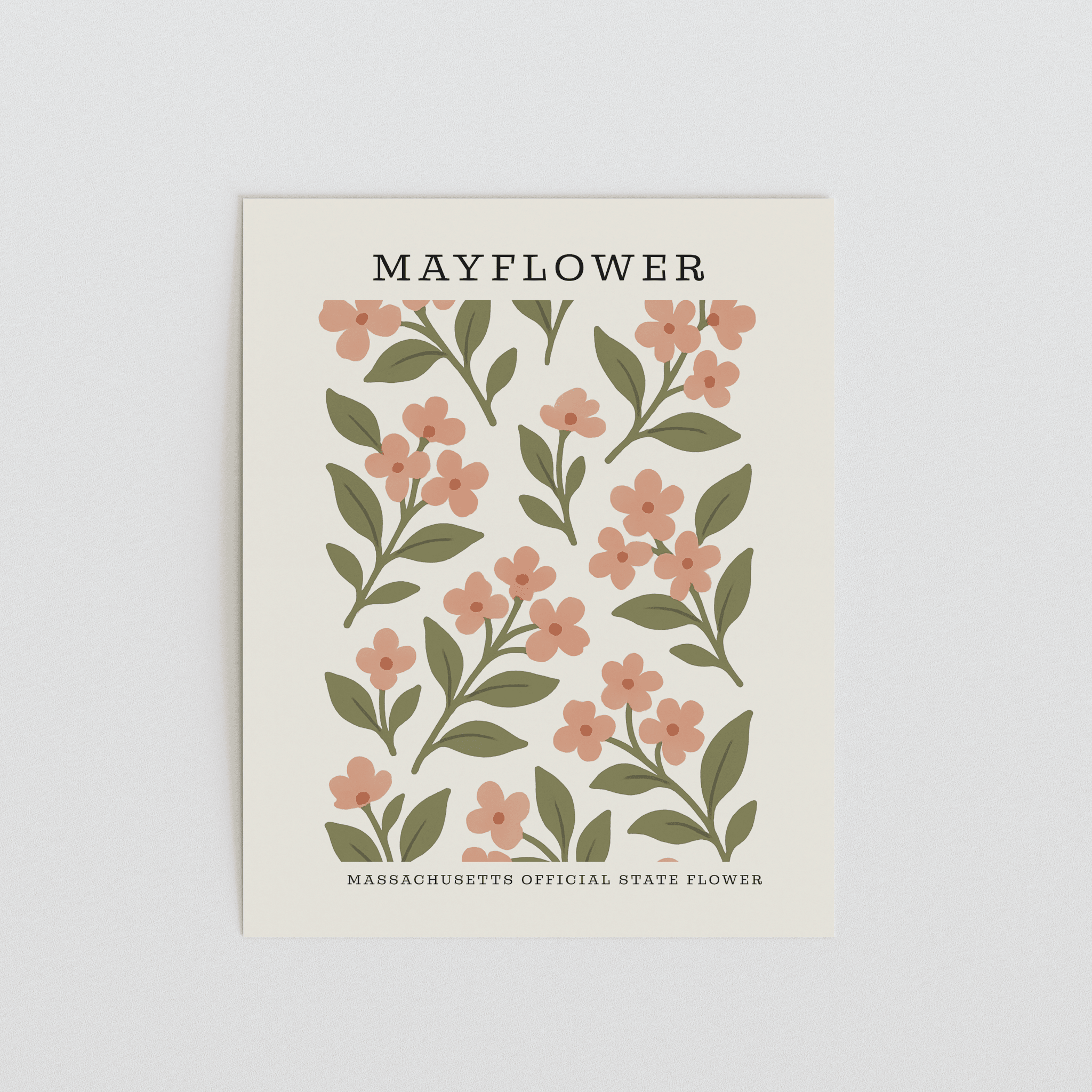 Massachusetts State Flower Art Print – Mayflower - The FlatFile Society