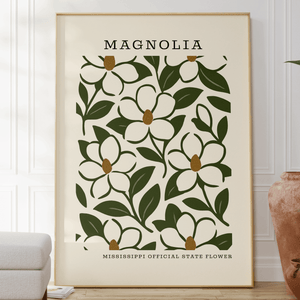 Mississippi State Flower Art Print – Magnolia - The FlatFile Society