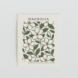 Mississippi State Flower Art Print – Magnolia - The FlatFile Society