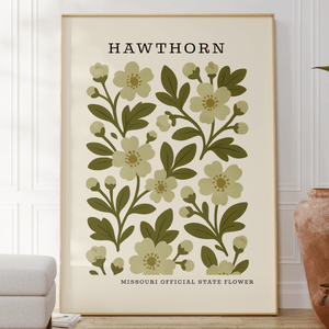 Missouri State Flower Art Print – Hawthorn - The FlatFile Society