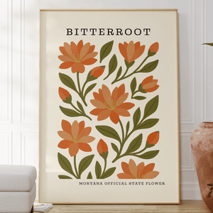 Montana State Flower Art Print – Bitterroot - The FlatFile Society