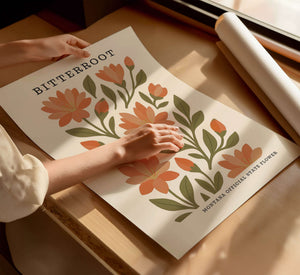 Montana State Flower Art Print – Bitterroot - The FlatFile Society