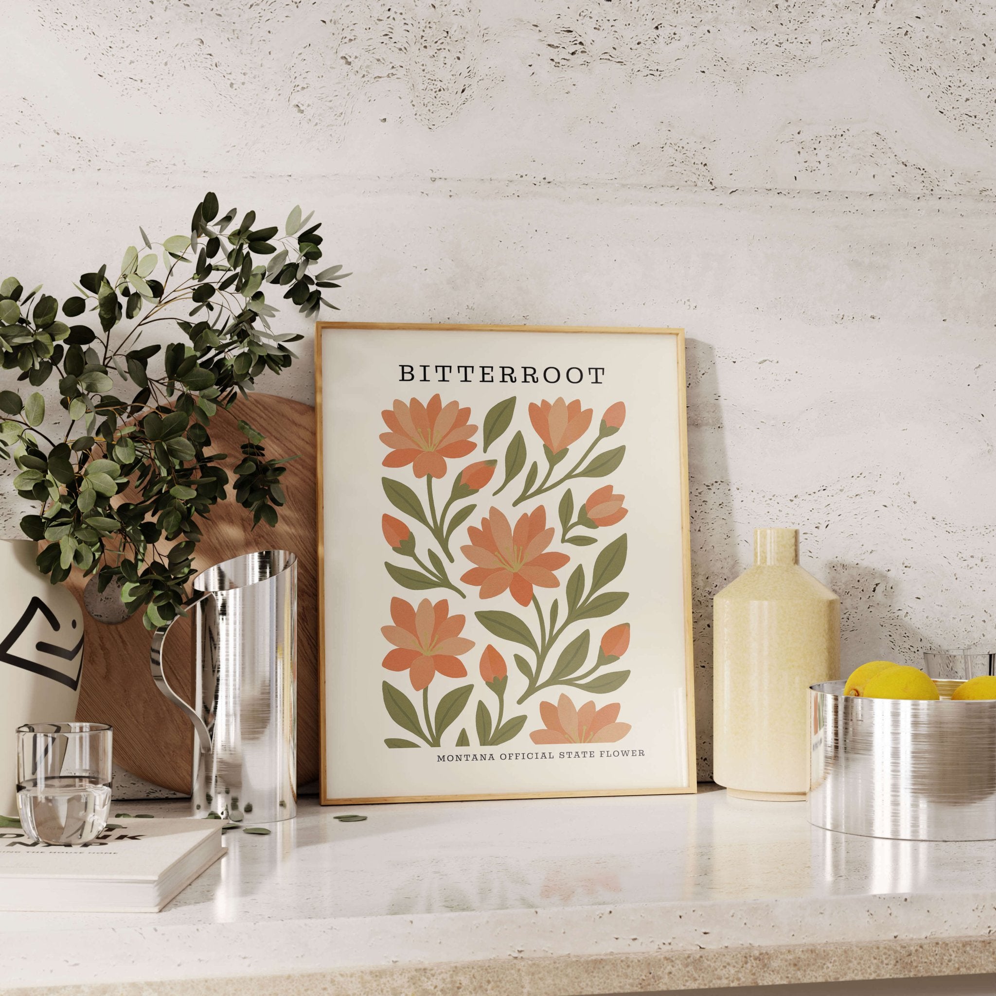 Montana State Flower Art Print – Bitterroot - The FlatFile Society