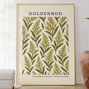 Nebraska State Flower Art Print – Goldenrod - The FlatFile Society