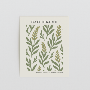 Nevada State Flower Art Print – Sagebrush - The FlatFile Society