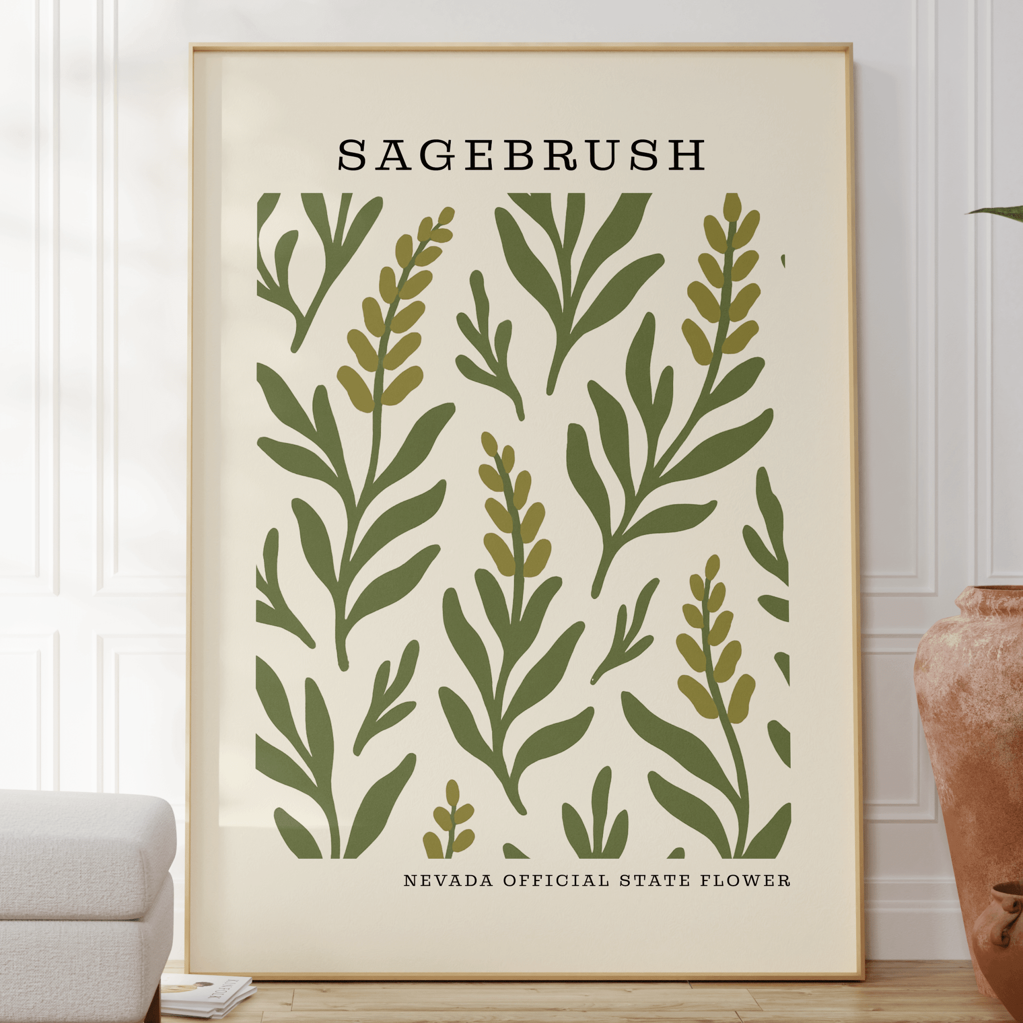 Nevada State Flower Art Print – Sagebrush - The FlatFile Society