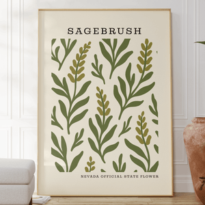 Nevada State Flower Art Print – Sagebrush - The FlatFile Society