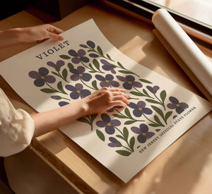 New Jersey State Flower Art Print – Violet - The FlatFile Society