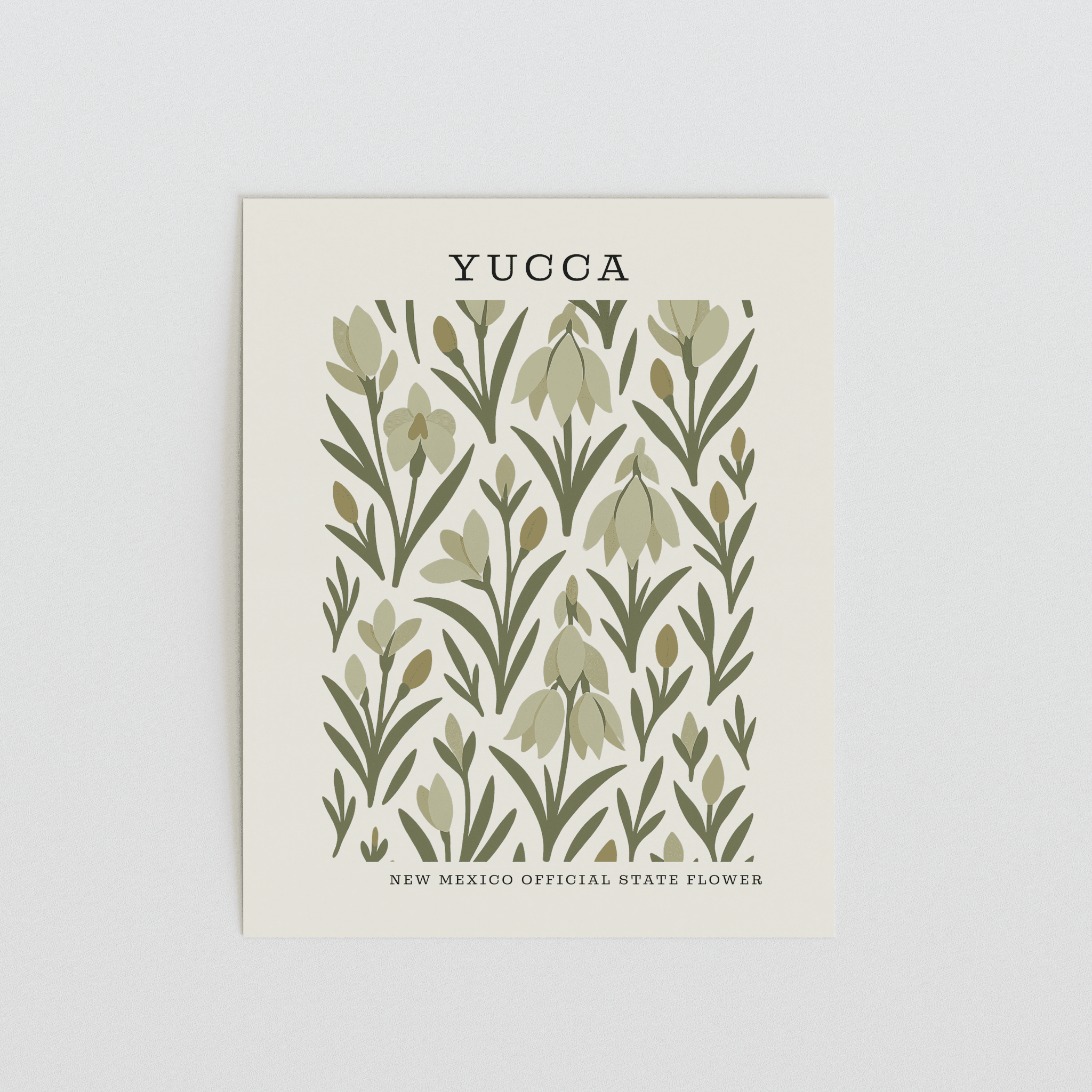New Mexico State Flower Art Print – Yucca Flower - The FlatFile Society