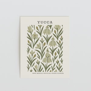 New Mexico State Flower Art Print – Yucca Flower - The FlatFile Society