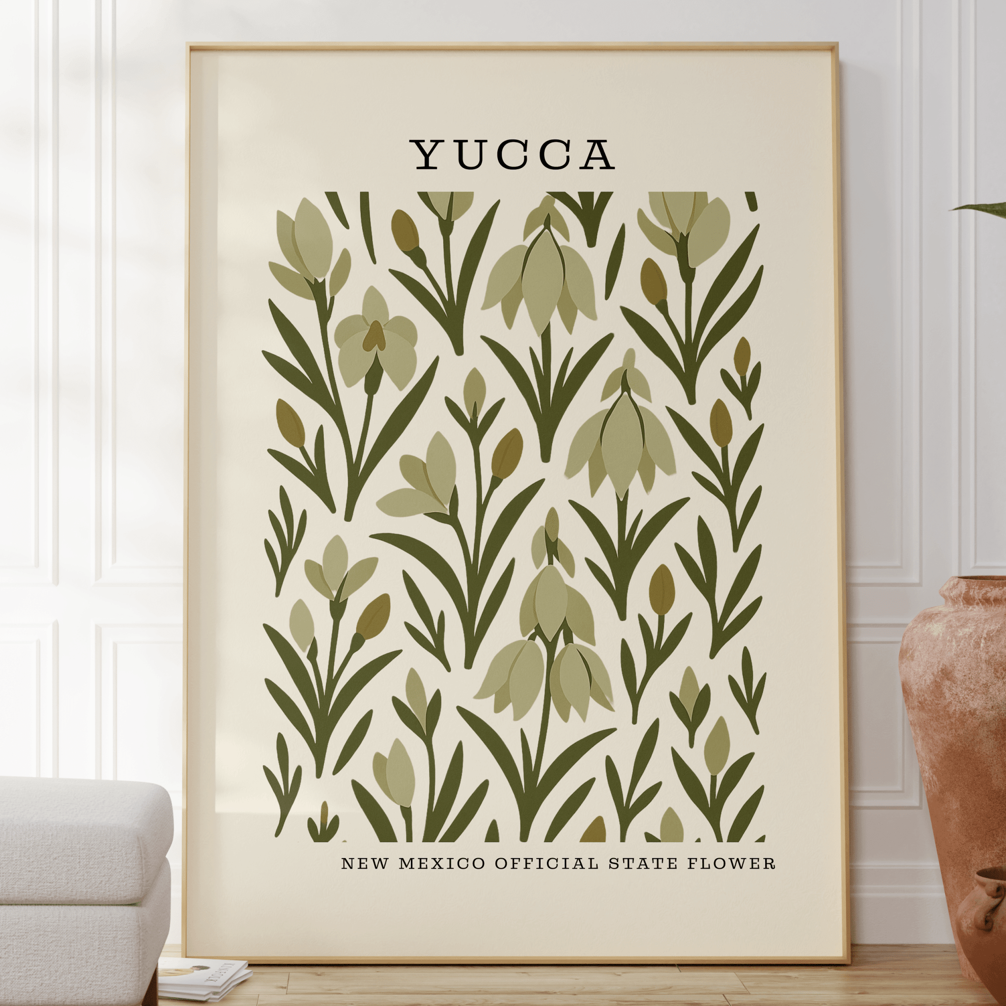 New Mexico State Flower Art Print – Yucca Flower - The FlatFile Society