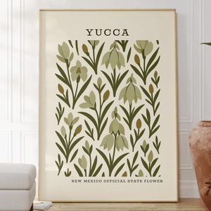 New Mexico State Flower Art Print – Yucca Flower - The FlatFile Society
