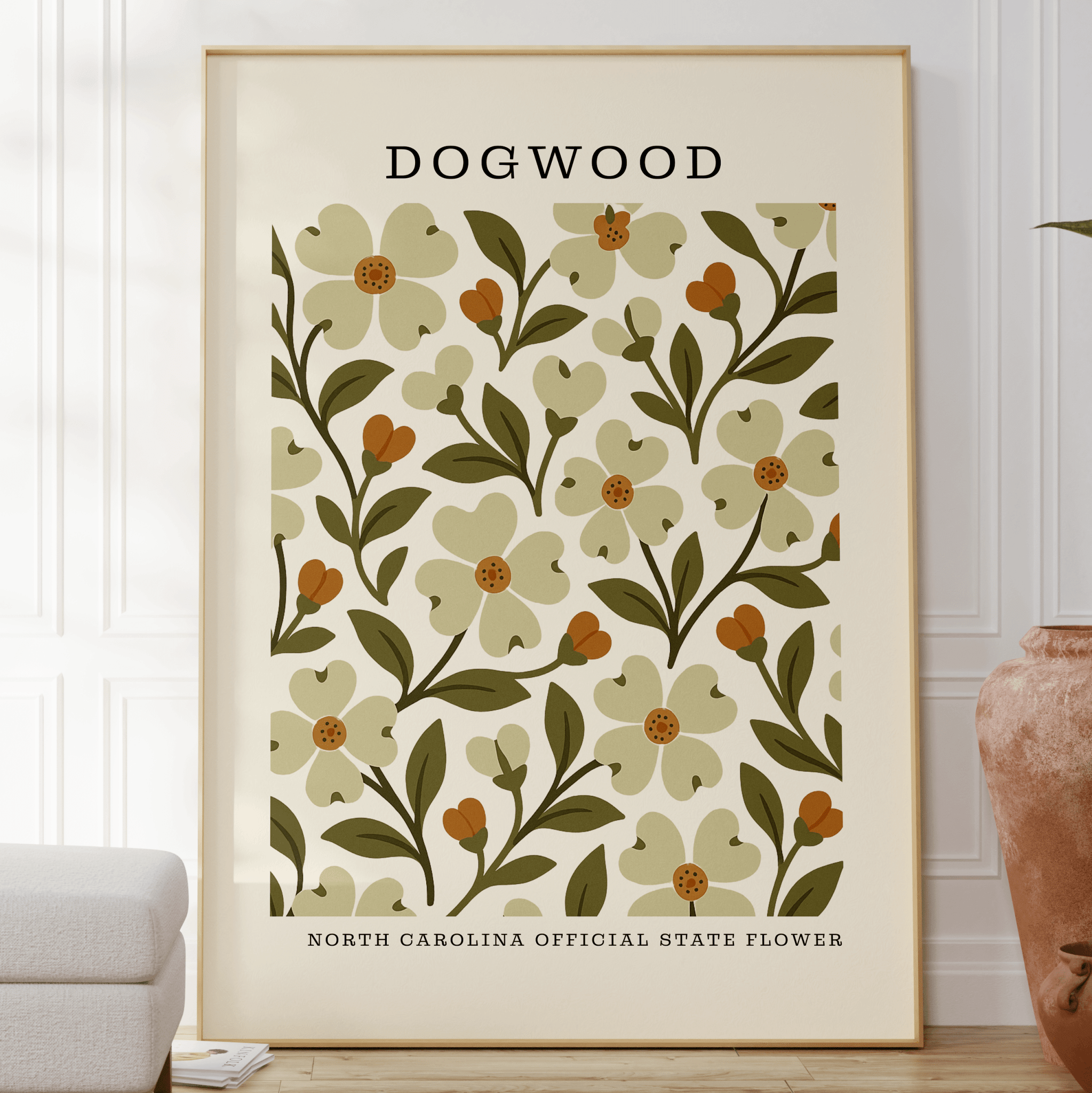 North Carolina State Flower Art Print – Dogwood - The FlatFile Society