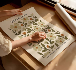 North Carolina State Flower Art Print – Dogwood - The FlatFile Society