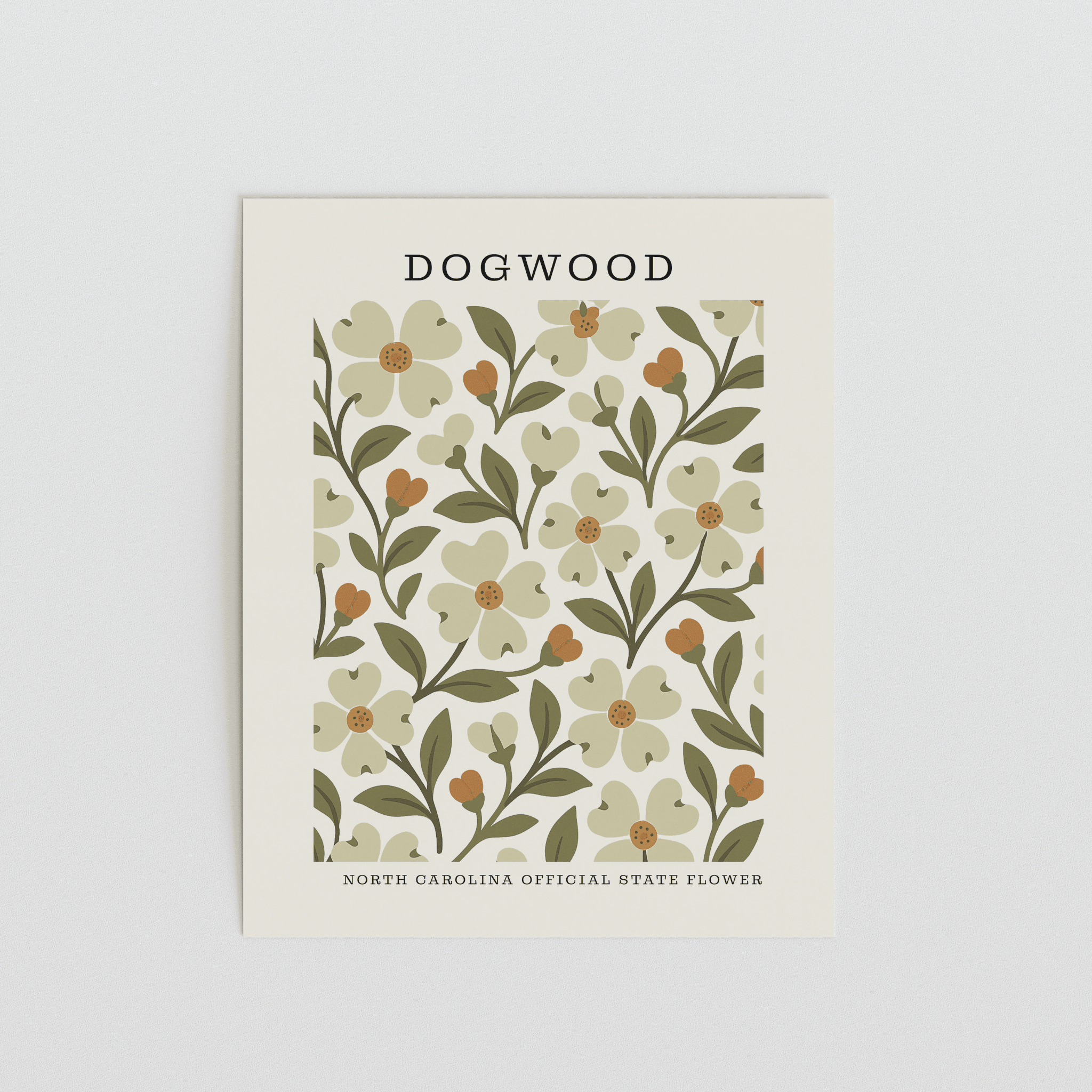 North Carolina State Flower Art Print – Dogwood - The FlatFile Society