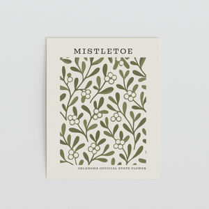 Oklahoma State Flower Art Print – Mistletoe - The FlatFile Society