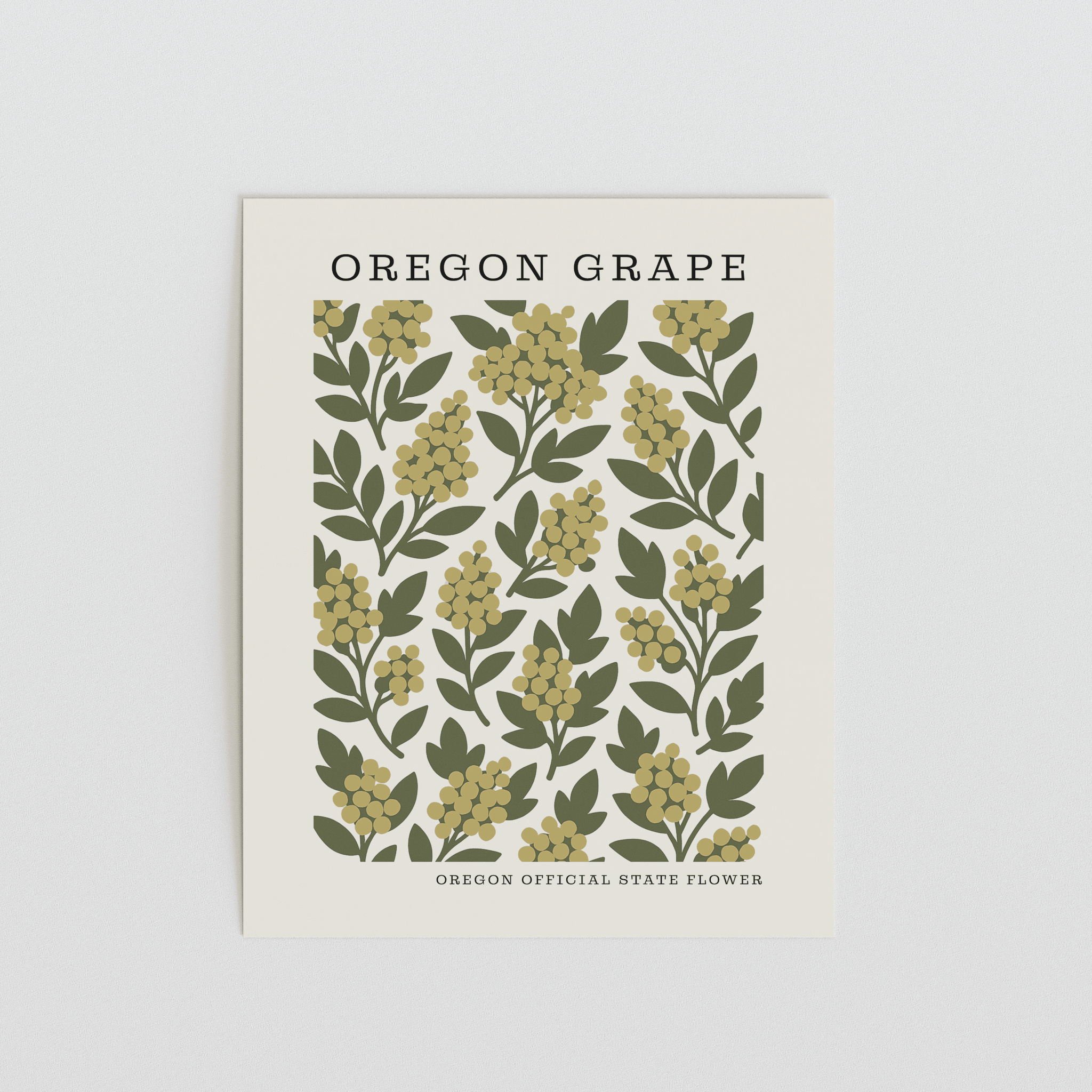 Oregon State Flower Art Print – Oregon Grape - The FlatFile Society