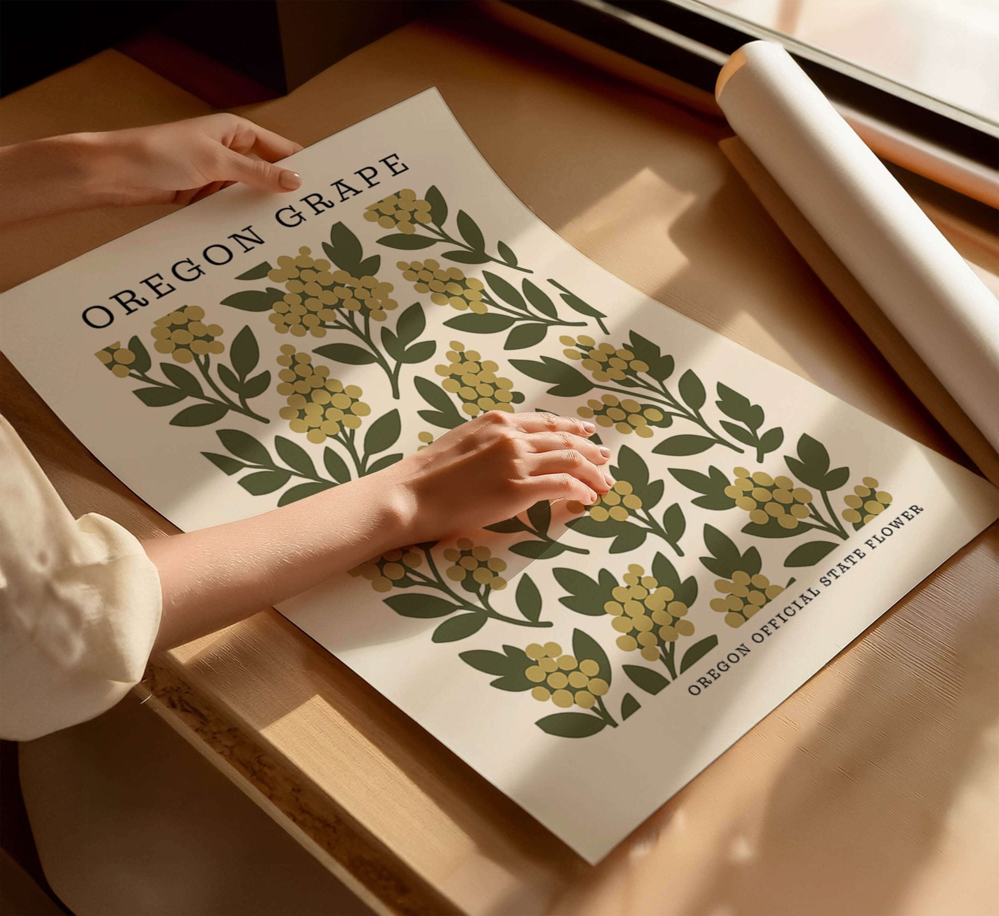 Oregon State Flower Art Print – Oregon Grape - The FlatFile Society