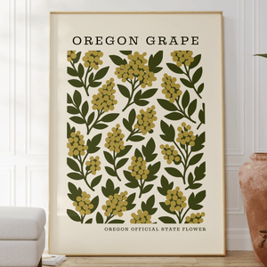 Oregon State Flower Art Print – Oregon Grape - The FlatFile Society