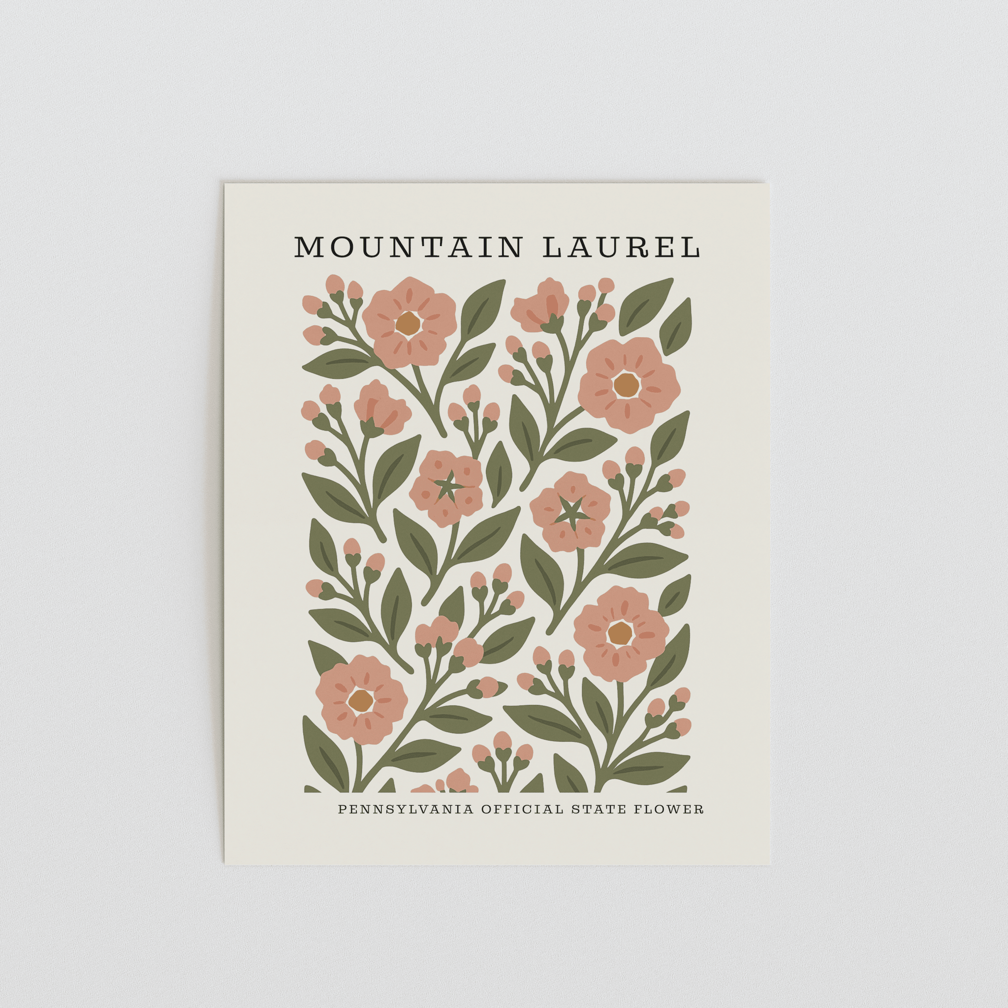 Pennsylvania State Flower Art Print – Mountain Laurel - The FlatFile Society