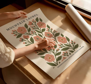 Pennsylvania State Flower Art Print – Mountain Laurel - The FlatFile Society