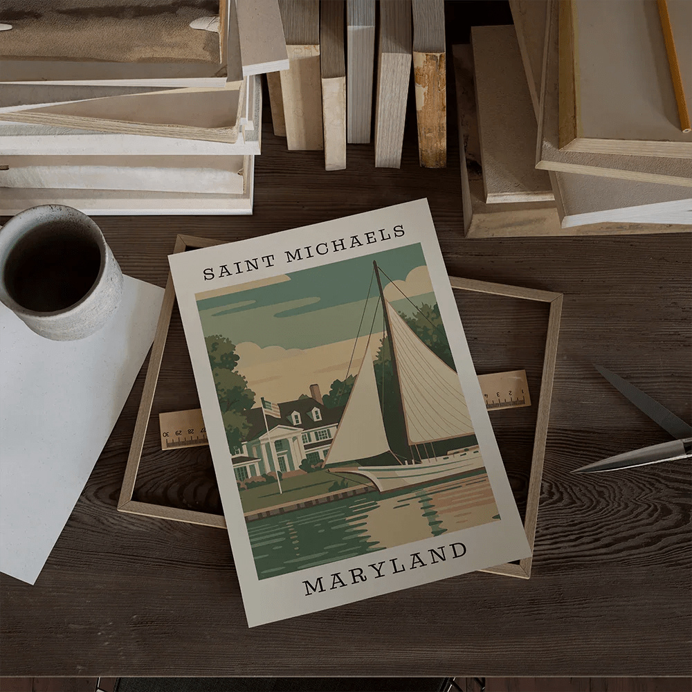 Saint Michaels Waterfront Art Print – Maryland Coastal Series - The FlatFile Society