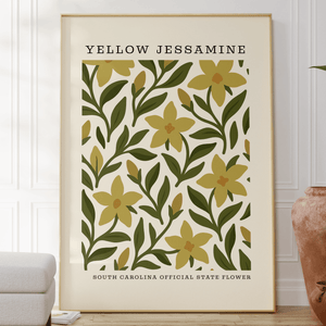 South Carolina State Flower Art Print – Yellow Jessamine - The FlatFile Society