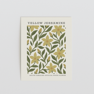 South Carolina State Flower Art Print – Yellow Jessamine - The FlatFile Society