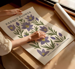 South Dakota State Flower Art Print – Pasque Flower - The FlatFile Society