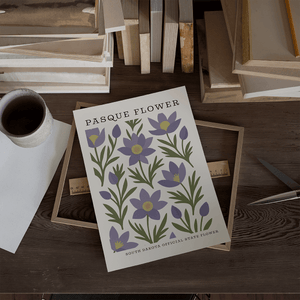 South Dakota State Flower Art Print – Pasque Flower - The FlatFile Society
