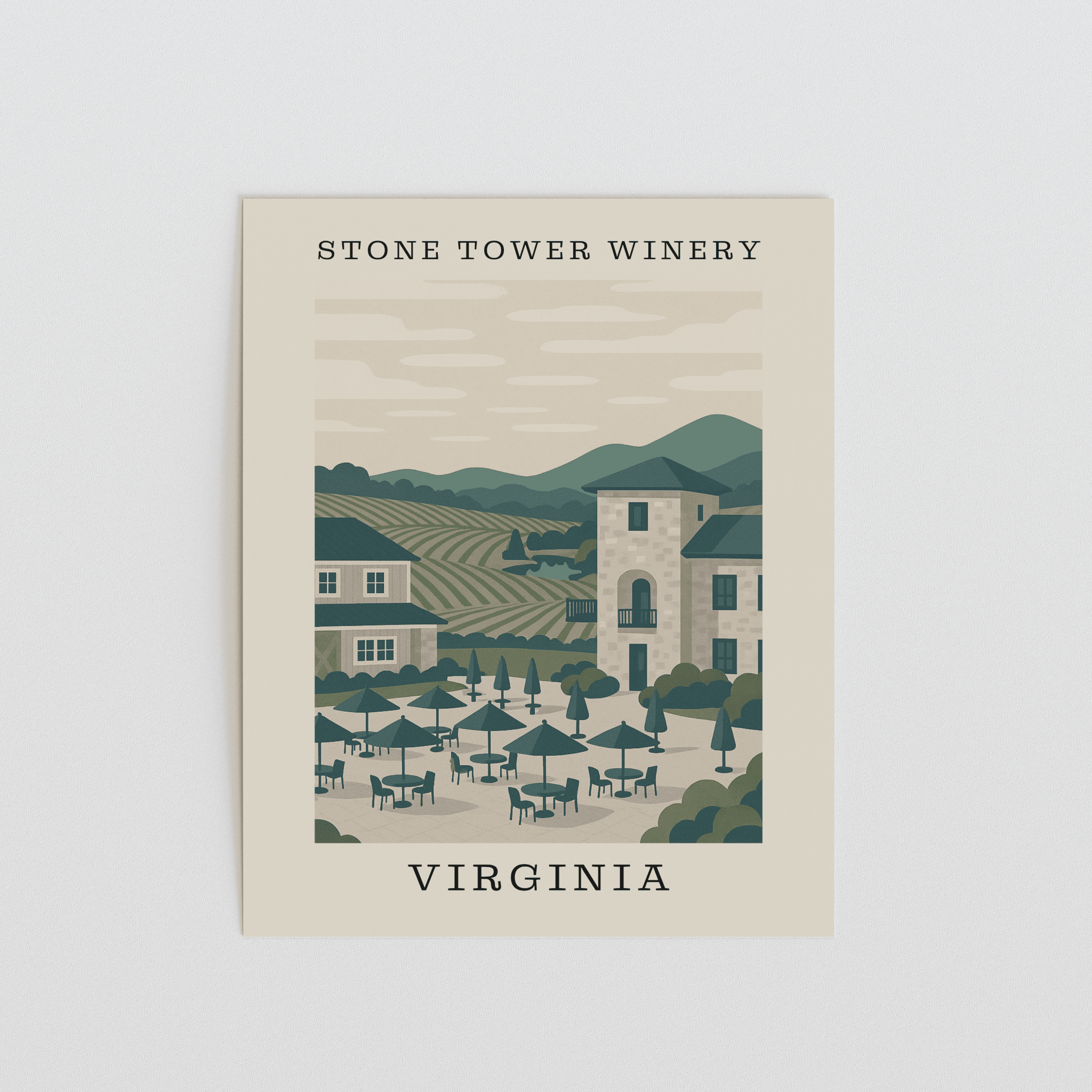 Stone Tower Winery– Virginia Art Print - The FlatFile Society