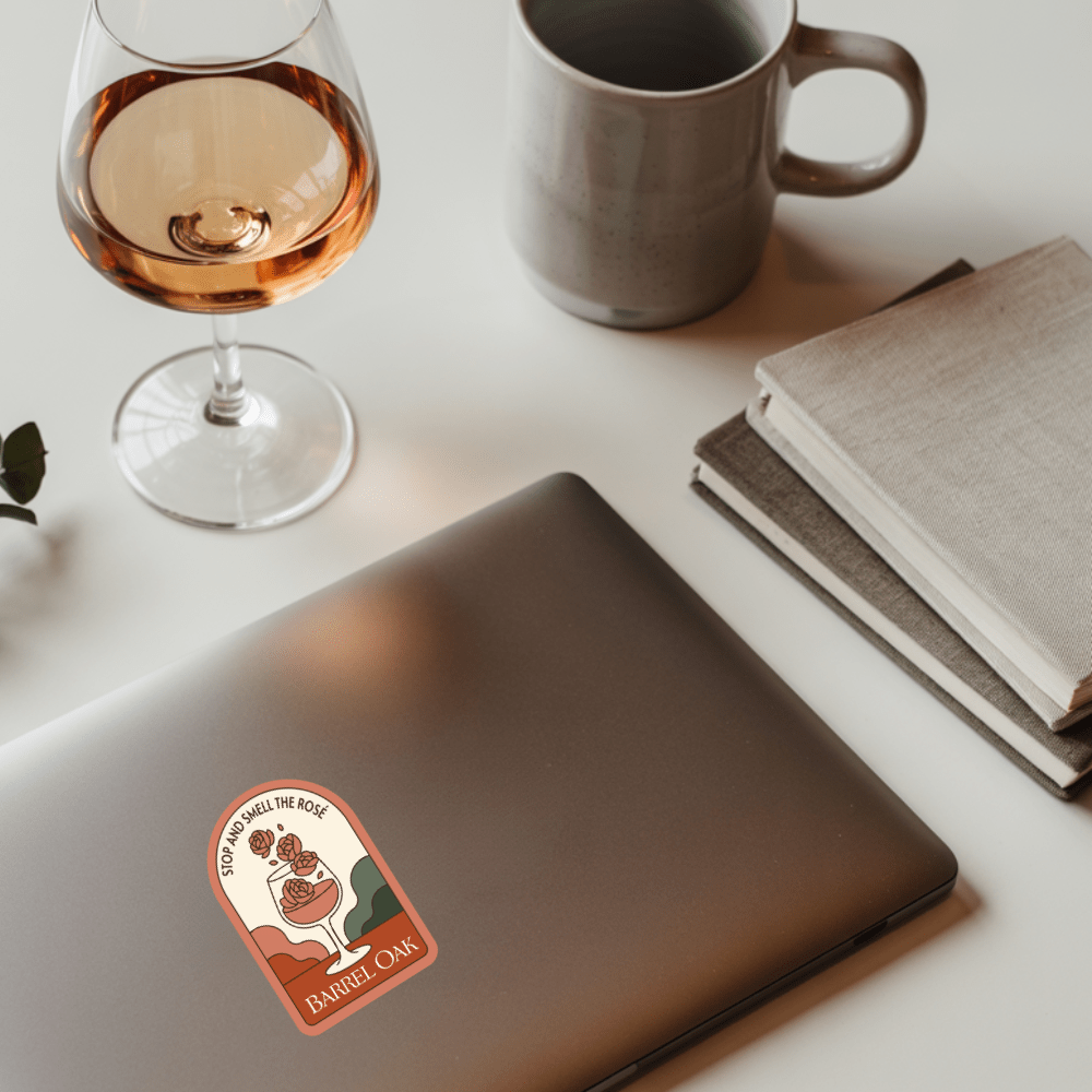 Stop and Smell the Rosé | Custom Sticker - The FlatFile Society