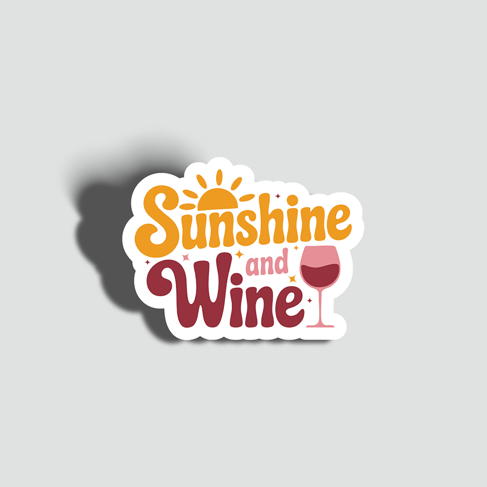 Sunshine and Wine Sticker - The FlatFile Society