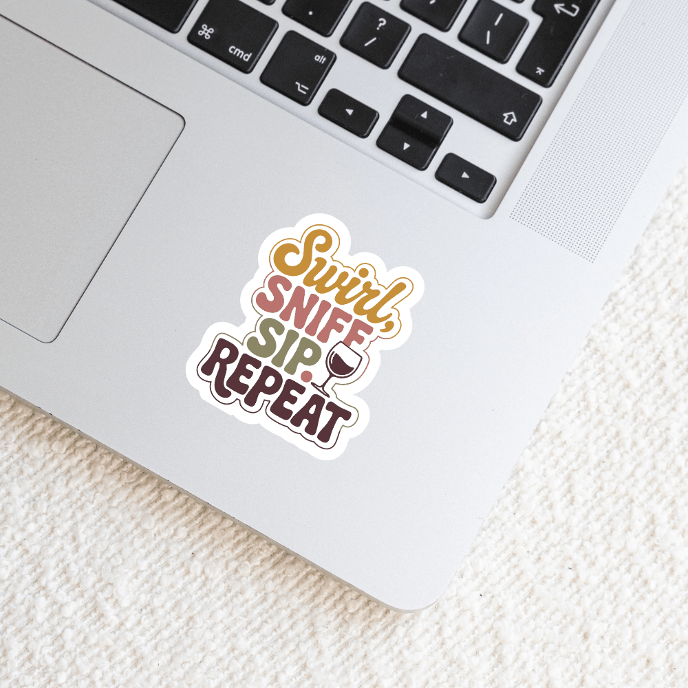 Swirl, Sniff, Sip, Repeat Sticker - The FlatFile Society